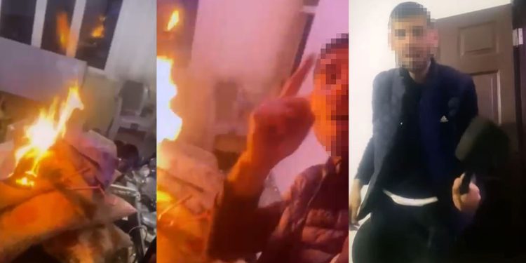 Annesine kızıp evi ateşe verdi, o anları da canlı yayınladı