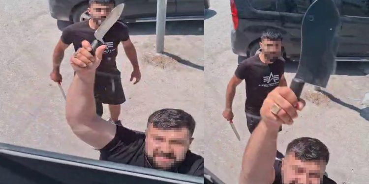 Yol verme tartışmasında satırla saldırdı